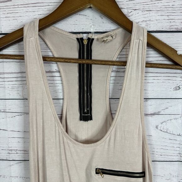 POL Tank Top Shirt Womens Small Pink Casual Minimalist Soft Stretch Zipper - Picture 2 of 10